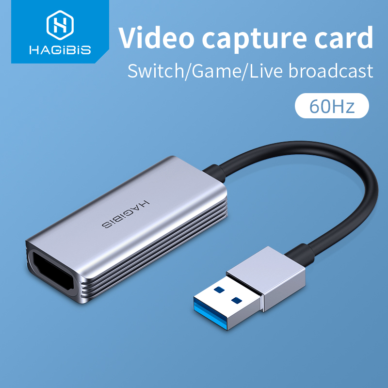 Hagibis Video Capture Card USB 3.0 4K HDMI-compatible Video Game Grabber Record for PS4 Camcorder Switch Live Broadcast Camera