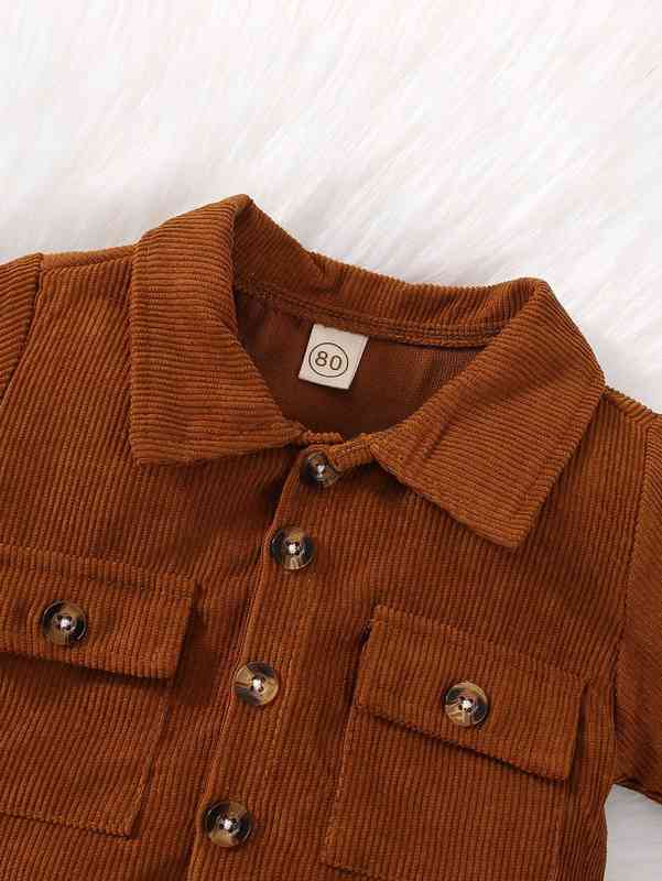 Baby Flap Pocket Corduroy Jacket & Paperbag Waist Skirt SHE