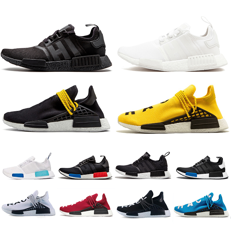 

Discount NMD R1 Human race mens running shoes oreo og core black yellow red white blue glow Pharrell Williams HU Runner men women trainers sports sneakers fashion 36-45, Color#1