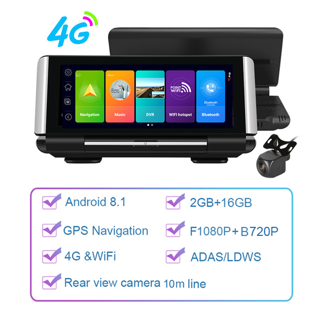 7'' IPS 4G Dash Cam GPS WIFI ADAS Android 8.1 1080P Car DVR Bluetooth Auto Video Recorder Dual Front And Rear Camera Navigation
7'' IPS 4G Dash Cam GPS WIFI ADAS Android 8.1 1080P Car DVR Bluetooth Auto Video Recorder Dual Front And Rear Camera Navigation