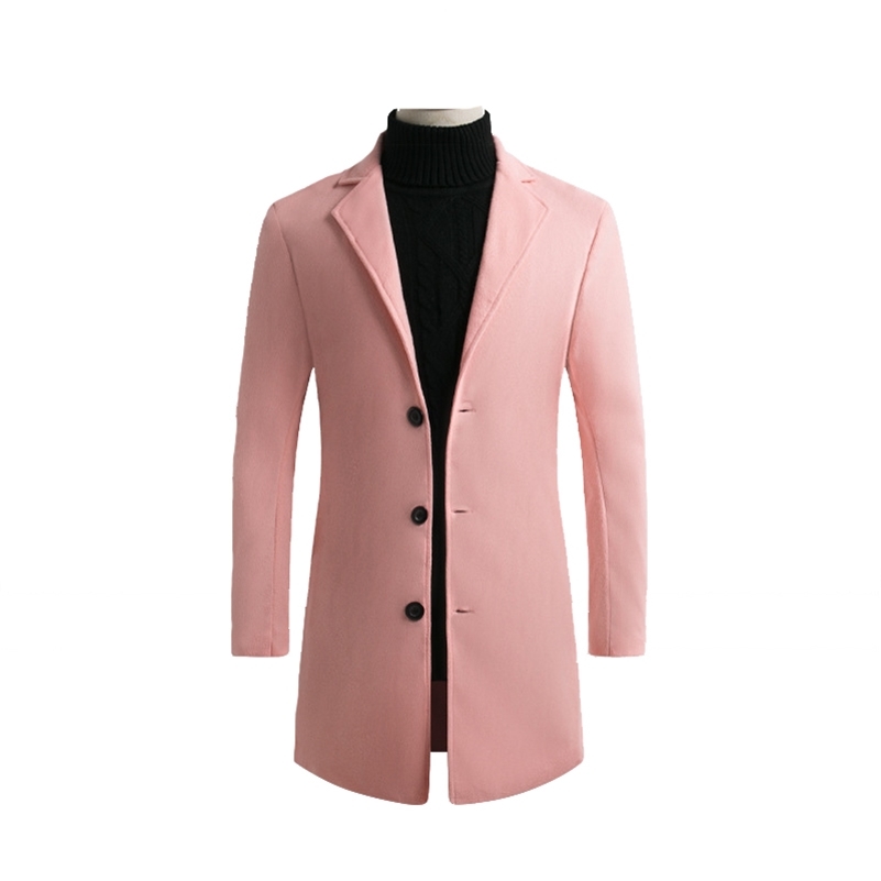 Autumn and Winter Men's Woolen Coat Over Coat Long Winter Mens Wool Coats and Jackets 211122