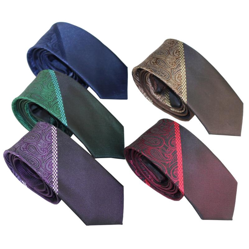 Neck Ties Coachella Panel Paisley Necktie Microfiber Men Skinny Tie 6CM