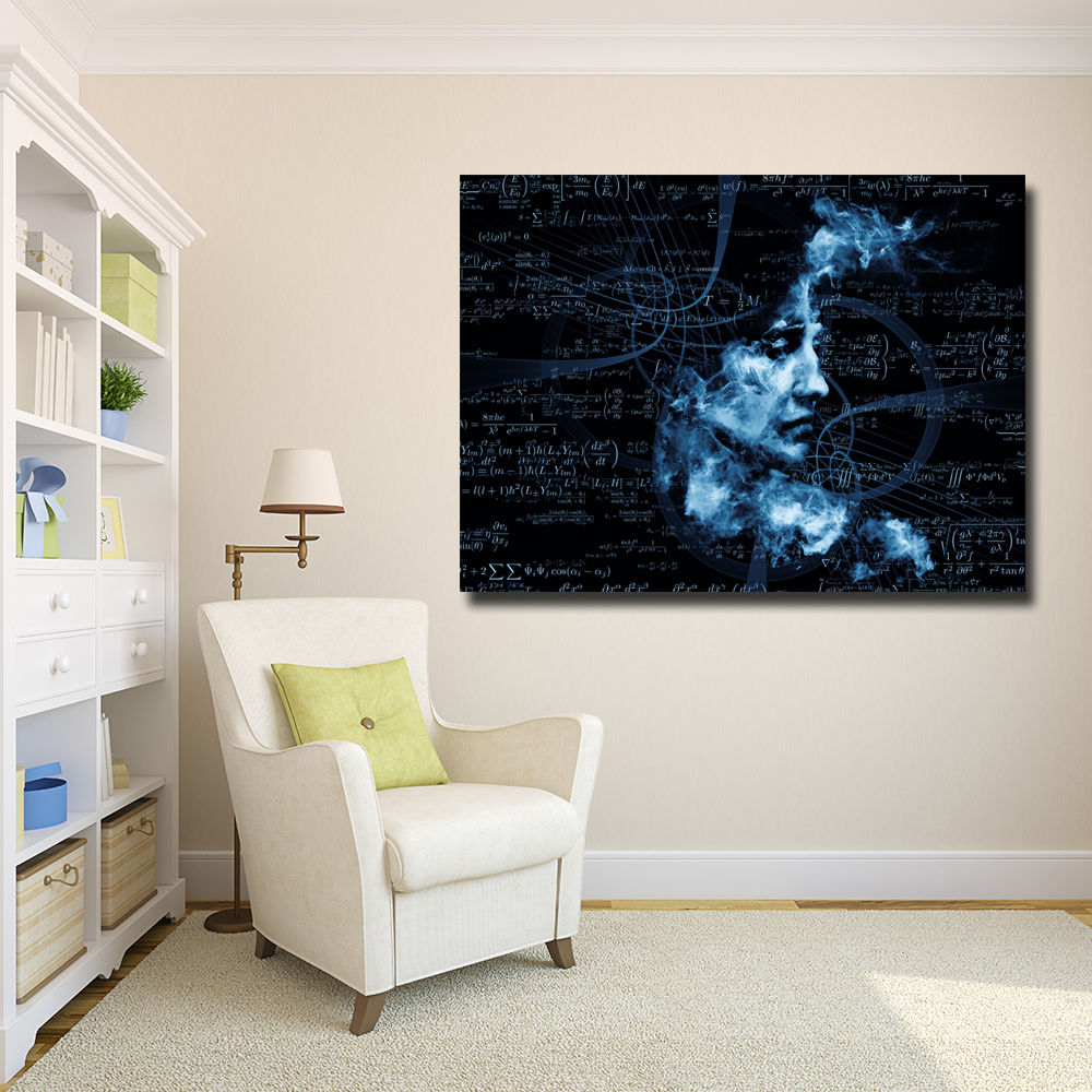 Abstract Painting Blue Women Math Portrait Oil Painting Wall Pictures For Living Room Home Decor Canvas Art No Frame