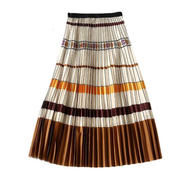 Skirts European and American women' clothing spring Pleated print skirt with contrasting colors 115M, Multi
Skirts European and American women' clothing spring Pleated print skirt with contrasting colors 115M, Multi