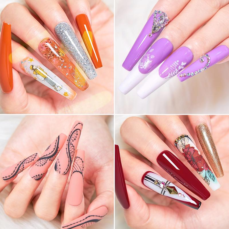 Nail Gel 10PCS/Set Polish Set 125 Colors Glitter Semi Permanent Hybrid Varnish Base Top Coat Soak Off UV LED Art