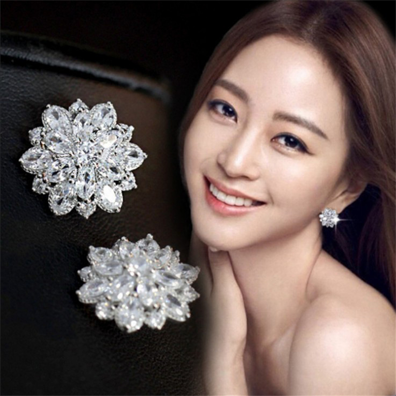 High Quality Super Shiny Zircon Flower 925 Sterling Silver Earring Luxury Crystal Snowflake Stud Earrings for Women Jewelry Gift
High Quality Super Shiny Zircon Flower 925 Sterling Silver Earring Luxury Crystal Snowflake Stud Earrings for Women Jewelry Gift
