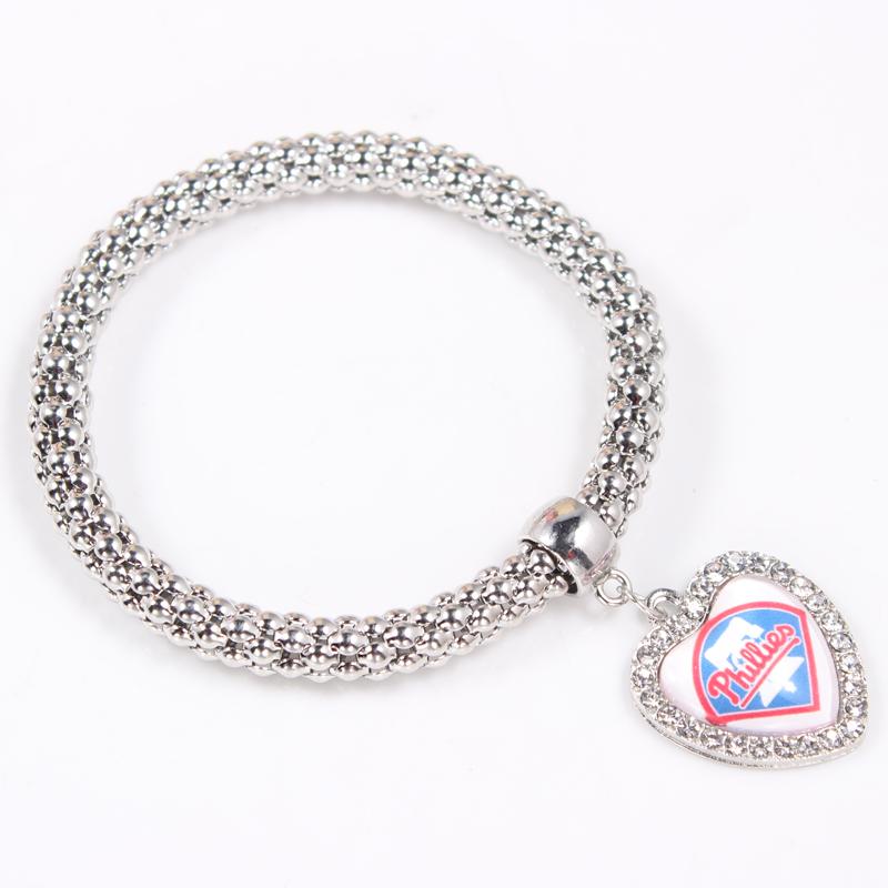 Charm Bracelets 10pcs/lot Baseball Sports Bracelet Philadelphia Charms Phillies Popcorn Chain Jewelry For Man Woman Fans
