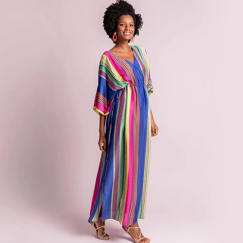 Beach Dress Kaftan Pareo Sarongs Sexy Cover-Up Bikini Swimwear Tunic Swimsuit Bathing Suit Cover Ups Robe De Plage #Q1033 210420