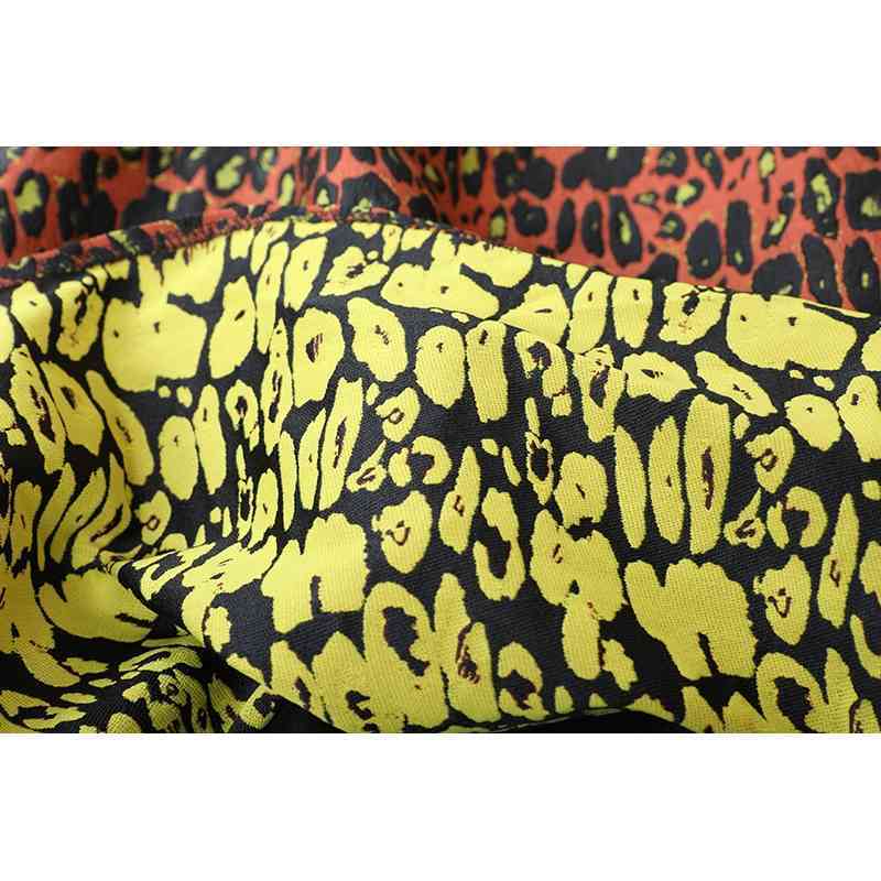 Leopard Print Midi Skirt For Women High Waist Hit Color Casual Skirts Female Spring Fashionable Clothes 210521