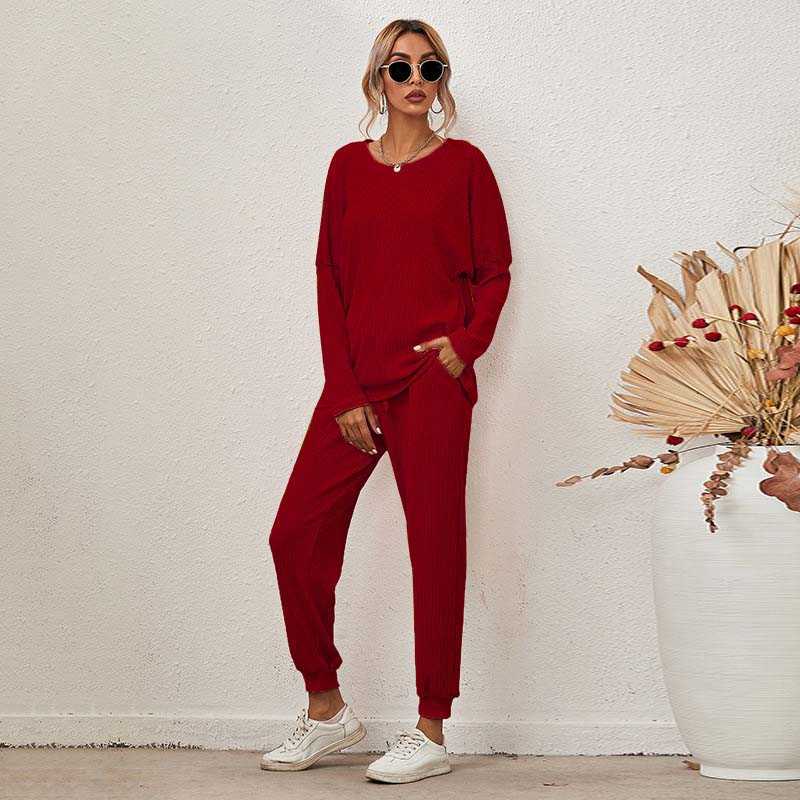 Autumn Winter Loose 2 Piece Set Women Knitted Suit woman Tracksuit Pants Sets sweat suits Outfis Ladies Casual Lounge Wear Y0625