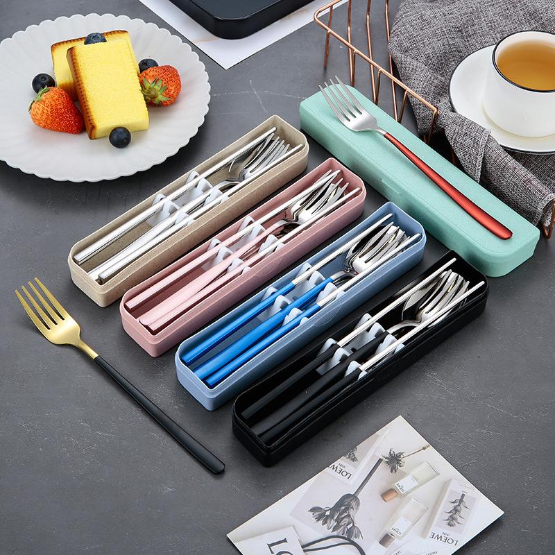 Dinnerware Sets 304 Stainless Steel Paint Baking Tableware Set Korean Student Outdoor Travel Portable Three Piece Of Chopsticks, Forks And
Dinnerware Sets 304 Stainless Steel Paint Baking Tableware Set Korean Student Outdoor Travel Portable Three Piece Of Chopsticks, Forks And