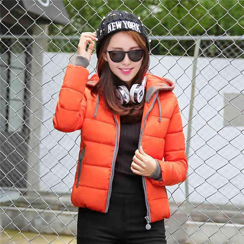 Winter Jacket Women Parkas Thicken Short Coats Casual Hooded Coat Female Slim Cotton Padded Basic Outerwears Top Quality D283 210512
