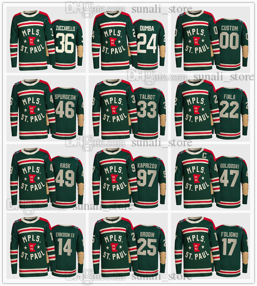 2022 Winter Classic Jerseys Matt Dumba Mats Zuccarello Kirill Kaprizov Kevin Fiala Jared Spurgeon Cam Talbot Marcus Foligno Joel Eriksson Ek Victor Rask 89 Gaudreau, Green
2022 Winter Classic Jerseys Matt Dumba Mats Zuccarello Kirill Kaprizov Kevin Fiala Jared Spurgeon Cam Talbot Marcus Foligno Joel Eriksson Ek Victor Rask 89 Gaudreau, Green