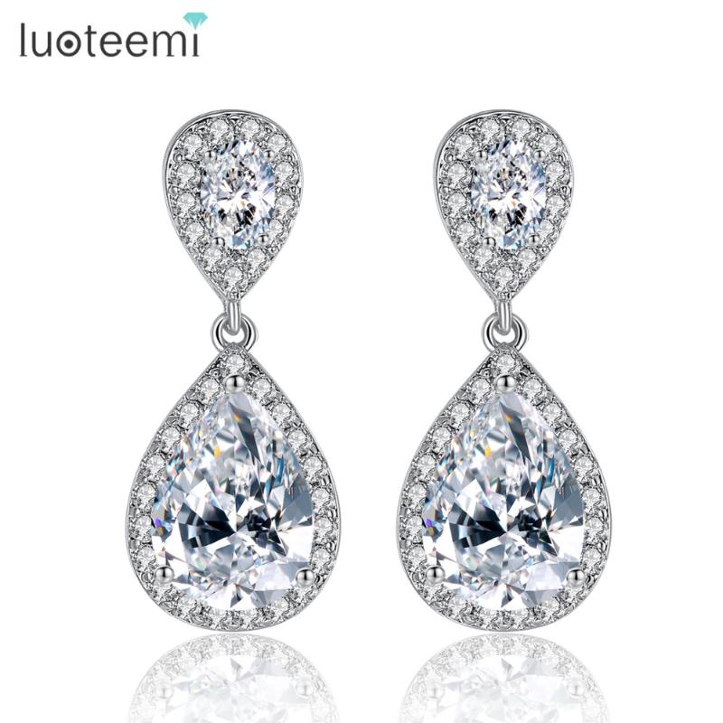 Dangle & Chandelier LUOTEEMI High Quality Cubic Zircon Drop Earrings With Micro CZ Around Luxury Wedding Jewelry For Women Factroy Whole, Silver
Dangle & Chandelier LUOTEEMI High Quality Cubic Zircon Drop Earrings With Micro CZ Around Luxury Wedding Jewelry For Women Factroy Whole, Silver