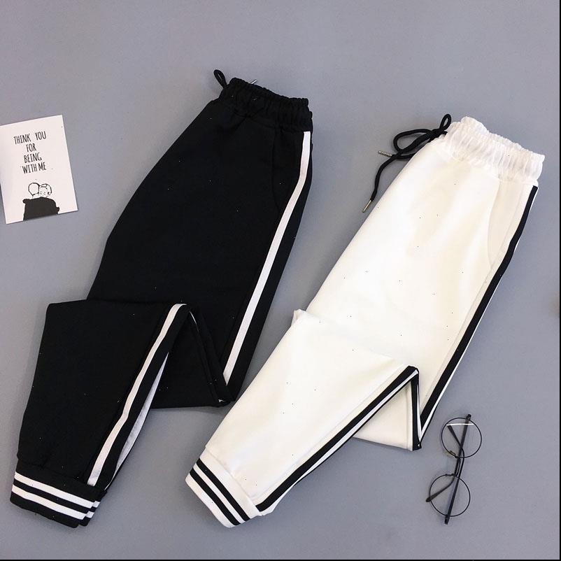 women pant spring sport womens trousers student streetwear pants elastic casual female black cargo for, Black;white
women pant spring sport womens trousers student streetwear pants elastic casual female black cargo for, Black;white
