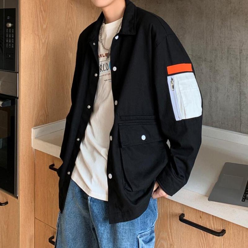 Fashion Autumn Men Jackets Trend Brand Men's High Street Casual Jacket Solid Color Coat Male Clothing W1878