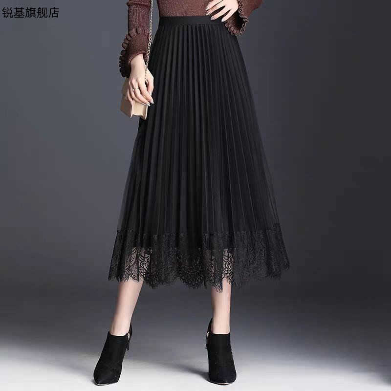autumn double-sided Korean style pleated mesh skirt Lace Casual Solid Natural Ankle-Length 210603, White
autumn double-sided Korean style pleated mesh skirt Lace Casual Solid Natural Ankle-Length 210603, White
