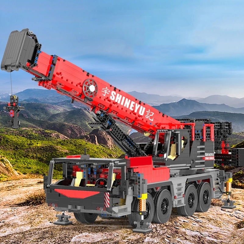 Mobile Crane Tow Truck Model Building Blocks High-Tech APP Control Motorized City Bricks MOC-29848 22003 Rescue Car Children Birthday Toys Christmas G