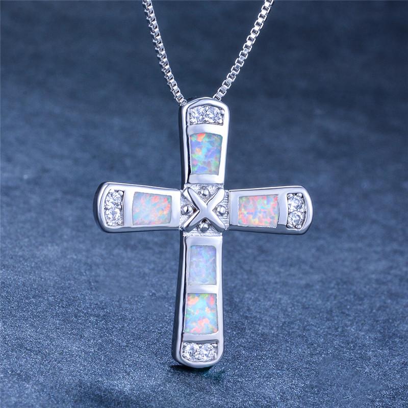 Pendant Necklaces Boho Female Big Cross Pendants White Blue Fire Opal Necklace Vintage Black Gold Wedding For WomenPendant
Pendant Necklaces Boho Female Big Cross Pendants White Blue Fire Opal Necklace Vintage Black Gold Wedding For WomenPendant