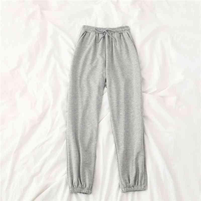 Mooirue Summer Autumn Women Harem Pants Cotton Purple Gray Kahkai Blue Sweat Pants Bottom 210706