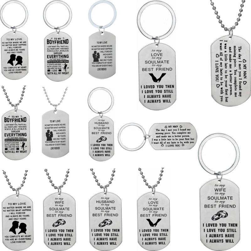 Pendant Necklaces Valentine's Day Birthday Party Necklace Lover Boyfriends Couple Wife Husband Chain Dog Tag Family Gifts Stainless Steel
Pendant Necklaces Valentine's Day Birthday Party Necklace Lover Boyfriends Couple Wife Husband Chain Dog Tag Family Gifts Stainless Steel