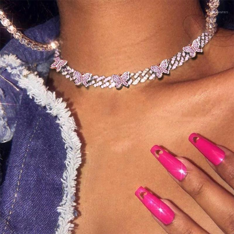 Chains Hip Hop Crystal Butterfly 11MM Miami Cuban Chain Necklaces For Women Shiny Rhinestone Chokers Golden Link Collar Rock Jewelry
Chains Hip Hop Crystal Butterfly 11MM Miami Cuban Chain Necklaces For Women Shiny Rhinestone Chokers Golden Link Collar Rock Jewelry