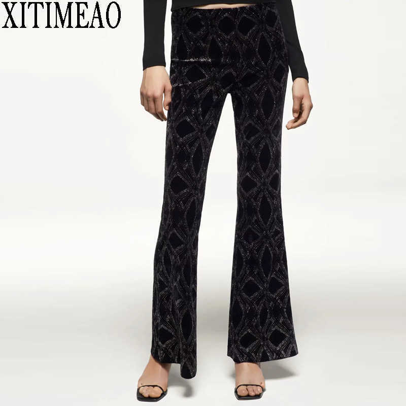 ZA Retro printing Long Trousers Lady Streetwear Velvet Wide Leg Pants Casual Women Loose floor length XITIMEAO 210604, Black
ZA Retro printing Long Trousers Lady Streetwear Velvet Wide Leg Pants Casual Women Loose floor length XITIMEAO 210604, Black