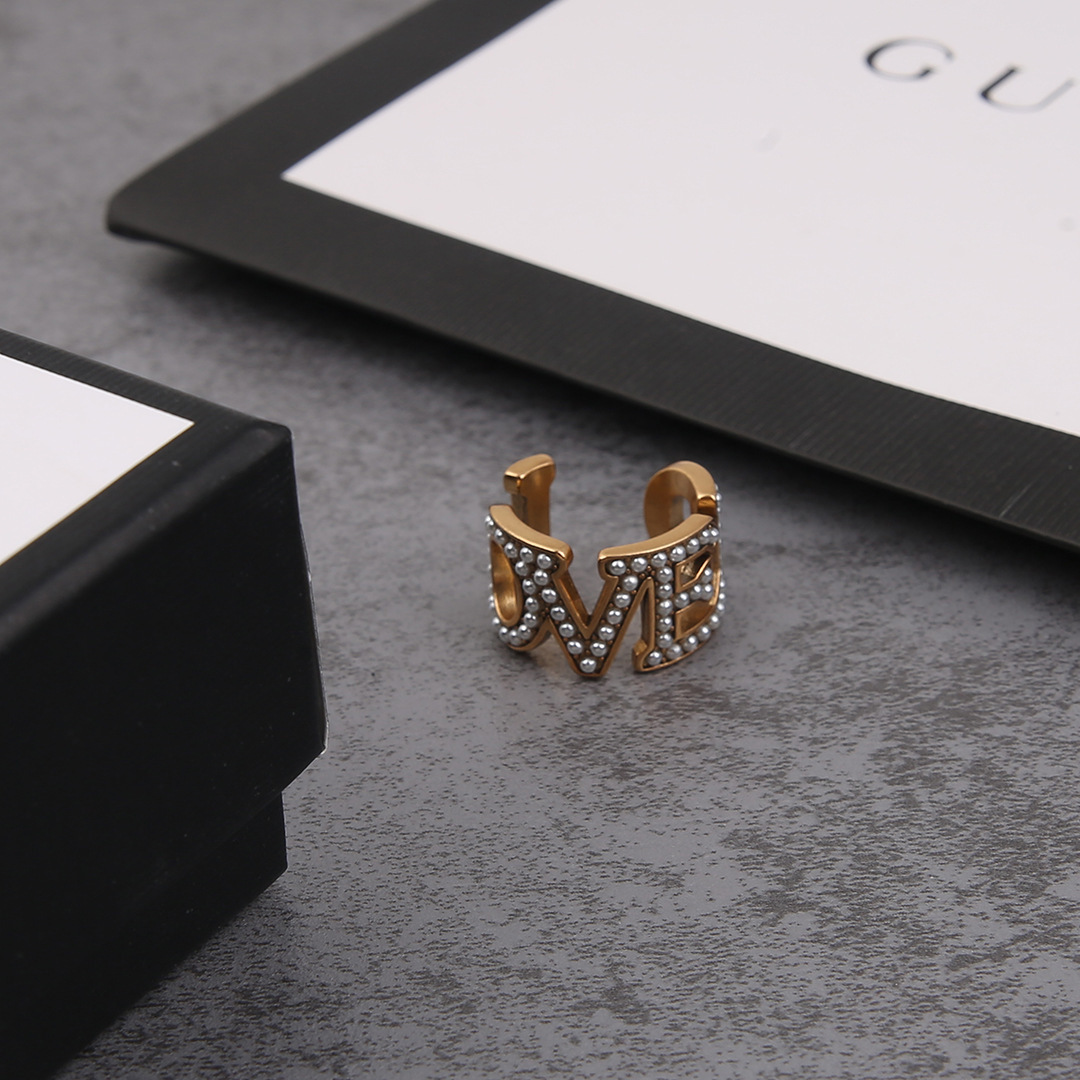 70% off luxury jewelry gujia letter double g-net red temperament women's brass pearl opening ring 7sxd, Silver
70% off luxury jewelry gujia letter double g-net red temperament women's brass pearl opening ring 7sxd, Silver