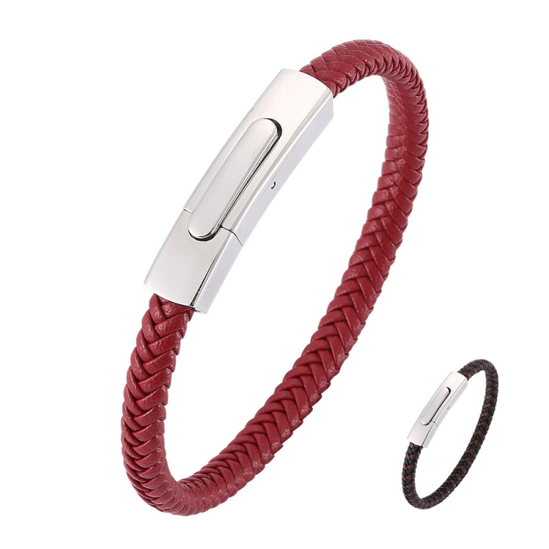 Cool Handmade Braided Leather Bangle Bracelet for Men Women Lovers Gift