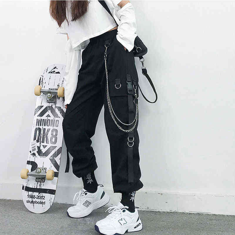 Women's pants trend loose autumn and winter style plus size women's casual high waist slimming zipper overalls 211115