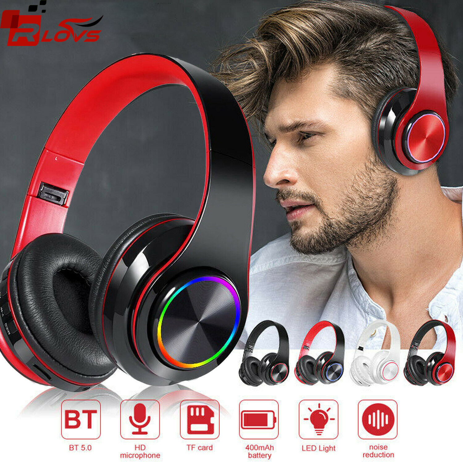 RLOVS Wireless Headphone LED Light Music Headset Bluetooth 5.0 With Microphone Foldable HiFi Earphone For Mobile XiaoMi Iphone
RLOVS Wireless Headphone LED Light Music Headset Bluetooth 5.0 With Microphone Foldable HiFi Earphone For Mobile XiaoMi Iphone