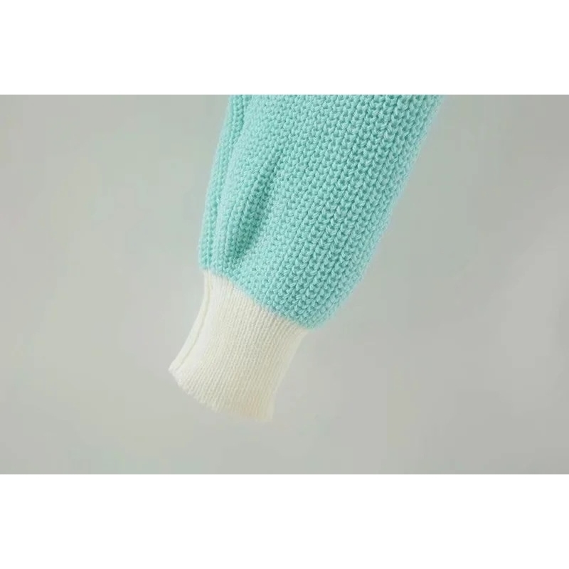 Autumn Sweaters women pullovers jumer winter women's wear loose knitwear color lazy V neck Vintage oversized sweater 210508