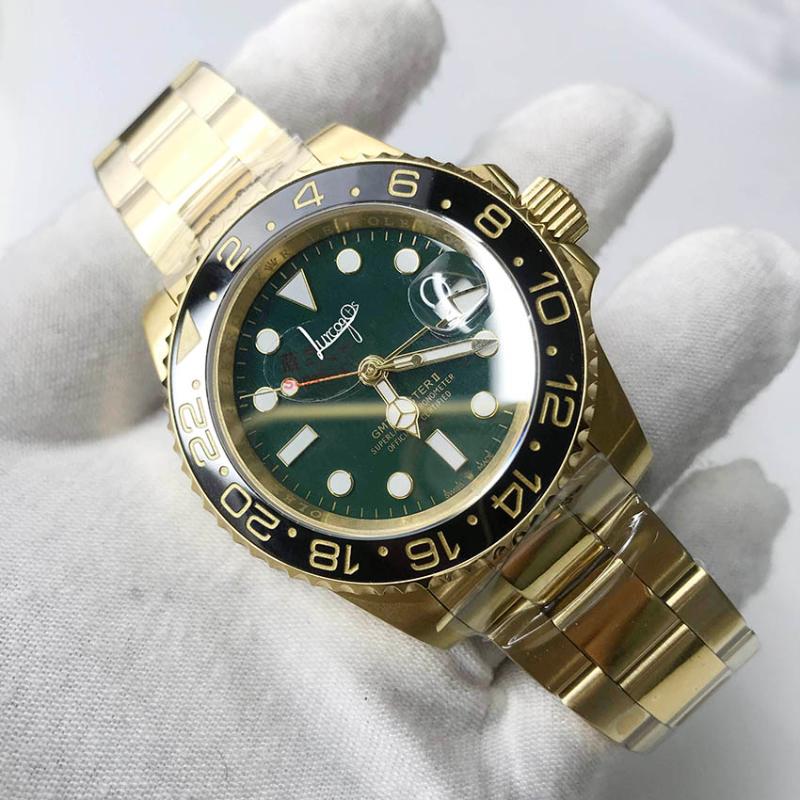 Green Dial 18K Gold GMT Watch Ceramic Bezel Sapphire Glass Mechanical Automatic Movement Luxury Sports Jubilee Watches Wristwatches, Slivery;brown
Green Dial 18K Gold GMT Watch Ceramic Bezel Sapphire Glass Mechanical Automatic Movement Luxury Sports Jubilee Watches Wristwatches, Slivery;brown