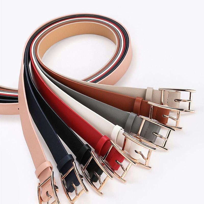 Belts 1 Pcs Women Gold Square H Belt Fashion Metal Pin Buckle Rectangle Luxury PU Leather Black Waistband Female Dress Jeans