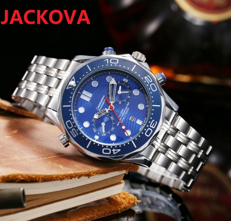 auto date men dress designer watches Top Business Watch Men Chronograph Full Steel Waterproof Analog Quartz Wristwatch Male Clock
