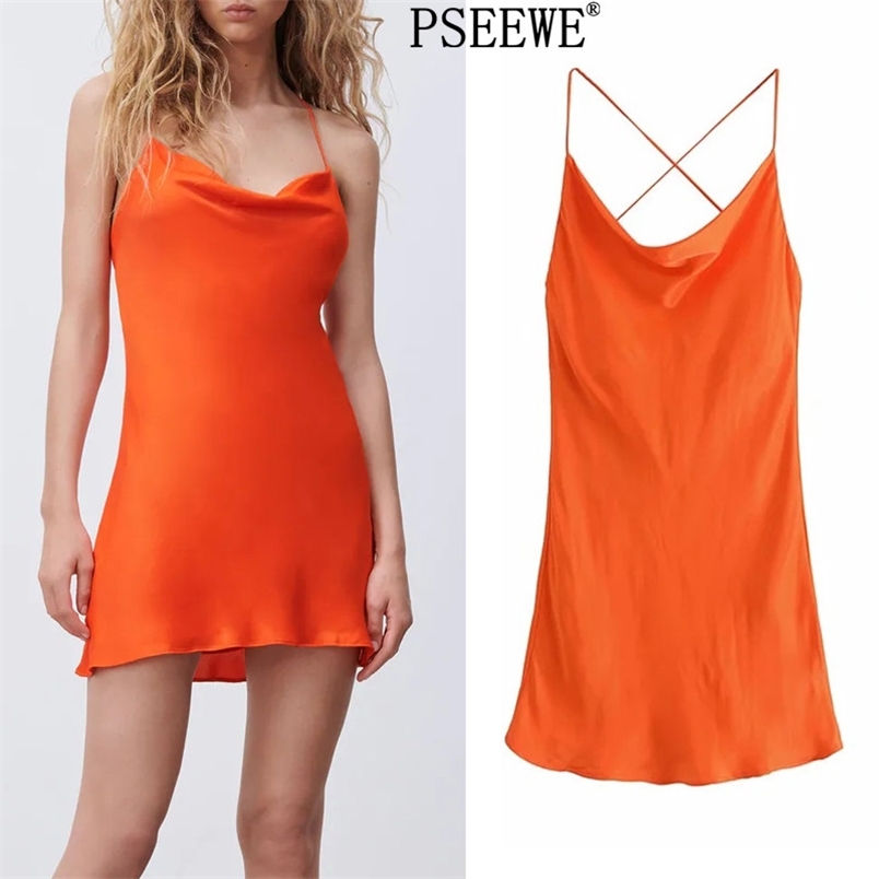 Summer Dress Woman Orange Satin Short es Women Slip Sexy Backless Party es Ladies White Pink Club 210519
Summer Dress Woman Orange Satin Short es Women Slip Sexy Backless Party es Ladies White Pink Club 210519
