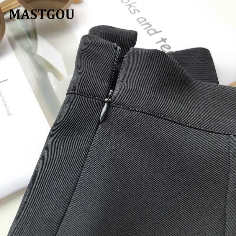 MASTGOU Iregular Shorts Women's White Short Black Wide Leg Zipper Waist Vintage High Summer Trousers 210714