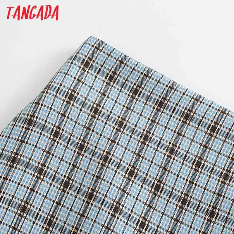 Women Plaid Print Skirts Faldas Mujer Zipper French Style Female Mini Skirt 8M18 210416