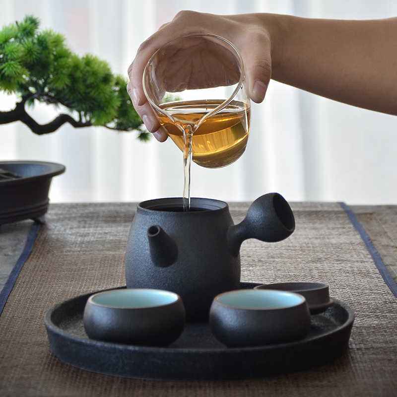 LUWU ceramic kyusu teapots chinese kung fu tea pots drinkware 270ml 210621