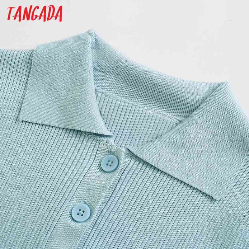 Women Fashion Solid Slim Cropped Knitted Sweater Vintage Long Sleeve Female Pullovers Chic Tops BE479 210416