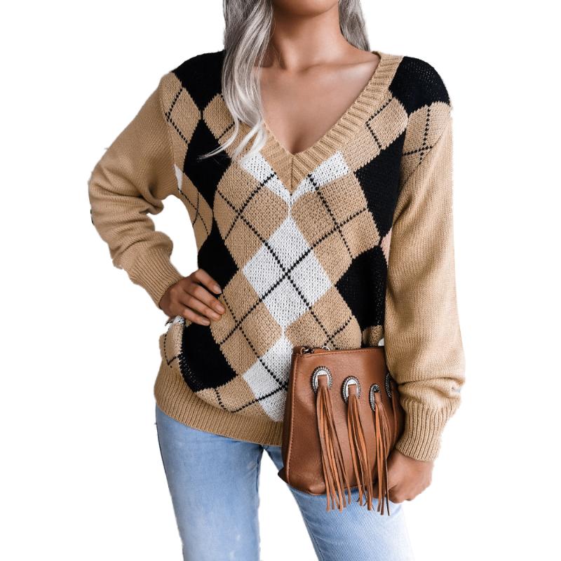 Women's Sweaters Women Long Sleeve V Neck Geometry Knitted Pullover Sweater Jumper Tops, White;black
Women's Sweaters Women Long Sleeve V Neck Geometry Knitted Pullover Sweater Jumper Tops, White;black