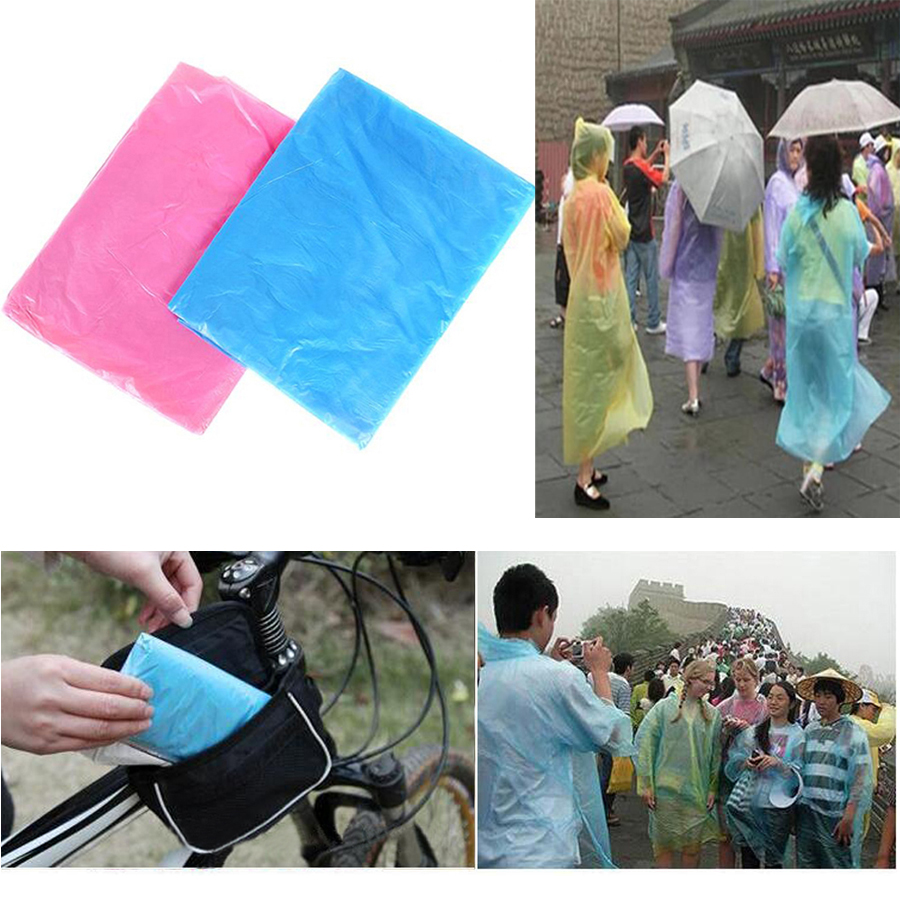 Men women Outdoor Camping Rainday Hiking Travel Rain coats Waterproof Cycling Hood Disposable Raincoats Emergency Rain poncho