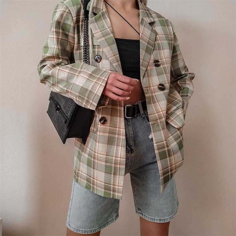 Colorfaith Autumn Winter Women' Blazers Oversized Plaid Buttons Pockets Jackets Notched Vintage Checkered Tops JK6100 211019, Blue
Colorfaith Autumn Winter Women' Blazers Oversized Plaid Buttons Pockets Jackets Notched Vintage Checkered Tops JK6100 211019, Blue