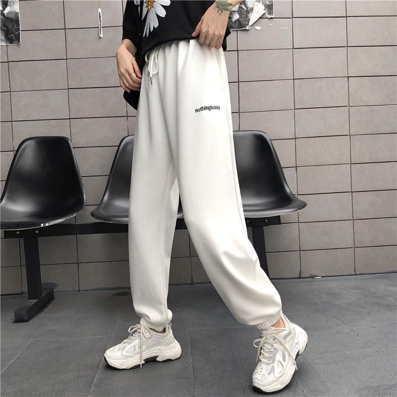 Female College Students Summer Long Loose Casual Wide Leg Pants Stretched Drawstring Waist Woman Fleece Trousers Letters Women's & Capris, Black;white
Female College Students Summer Long Loose Casual Wide Leg Pants Stretched Drawstring Waist Woman Fleece Trousers Letters Women's & Capris, Black;white