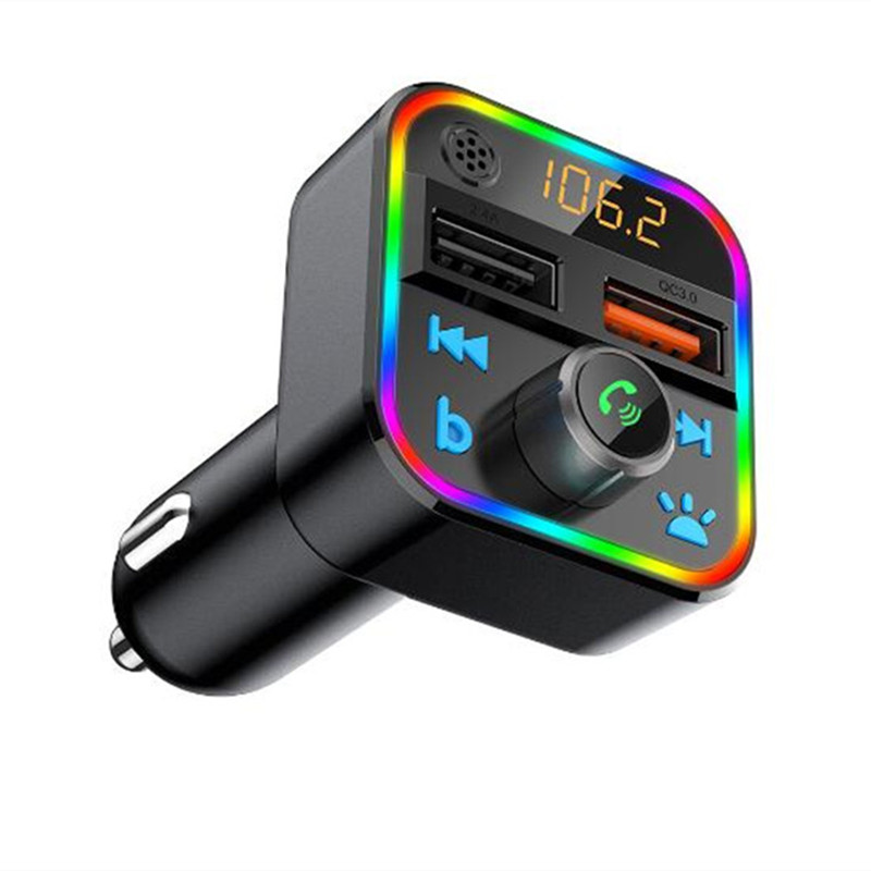 Car Kit Bluetooth FM Transmitters Bass Stereo MP3 Music Player Wireless Handsfree Phone Charger Adapter With LED Backlit QC 3.0 Fast Charging Automoti