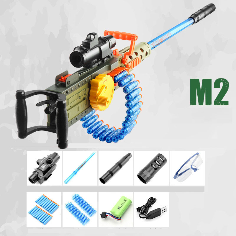 M2 M249 Soft Bullet Chain Toy Gun Blaster Pistol Boy Birthday Gift CS Fighting Game Safety Suction Plate