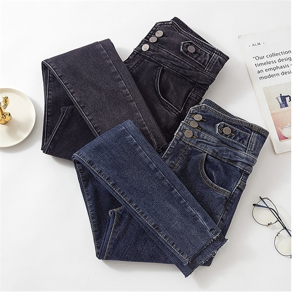 2020 New Skinny Jeans High Waist Three Button Black Denim Pencil Pants for Woman Korean Chic Fashion Long Jean Female C1123, Black;white
2020 New Skinny Jeans High Waist Three Button Black Denim Pencil Pants for Woman Korean Chic Fashion Long Jean Female C1123, Black;white