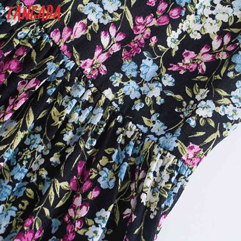 Fashion Women Flowers Print Shirt Buttons Long Sleeve Ladies Mini Dress 5Z66 210416