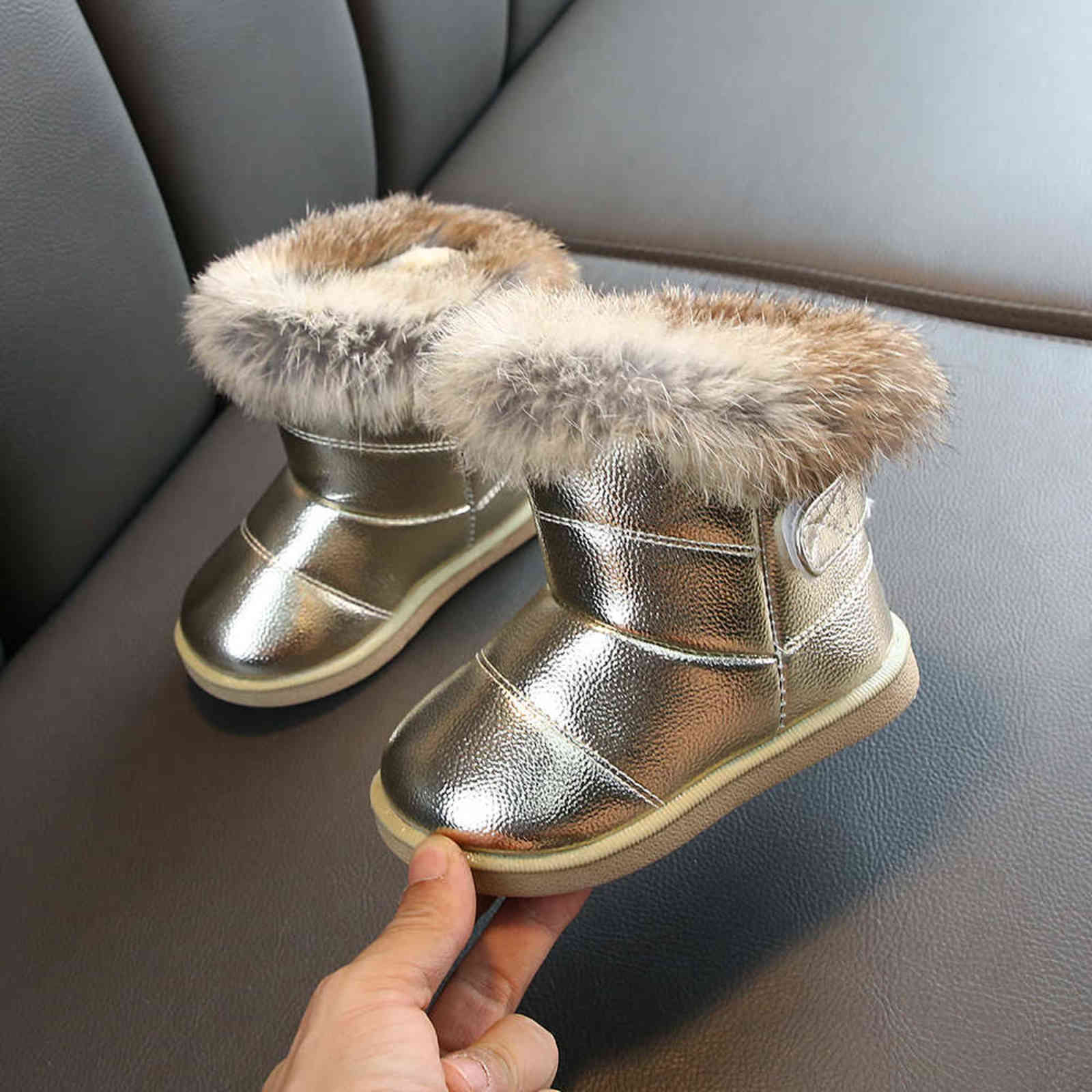 COZULMA Children Warm Boots Boys Girls Winter Snow Boots with Fur 1-6 Years Kids Snow Boots Children Soft Bottom Shoes 211108