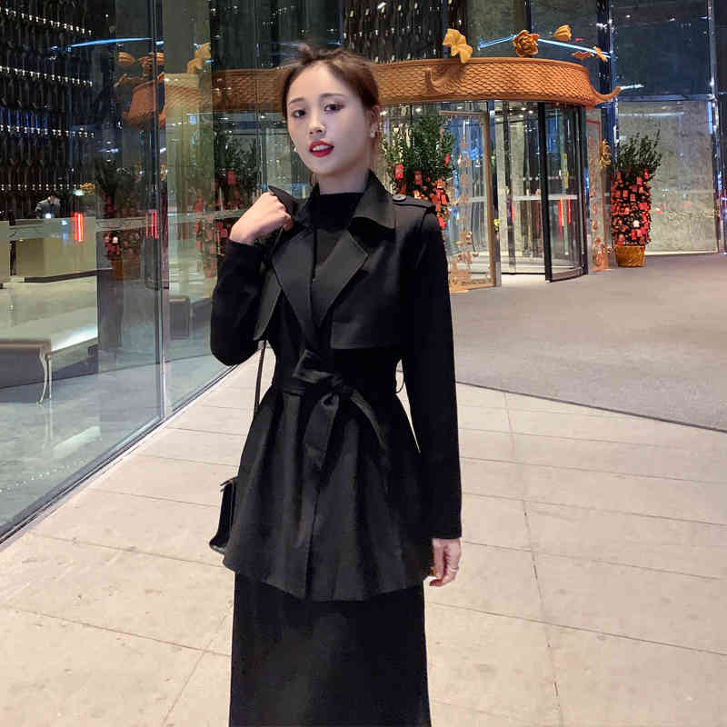 Comelsexy Winter Women Fashion Casual Loose Solid Color Loose Shoulder Sleeveless Belt Vest+Pullover Knitting Sweater 210515